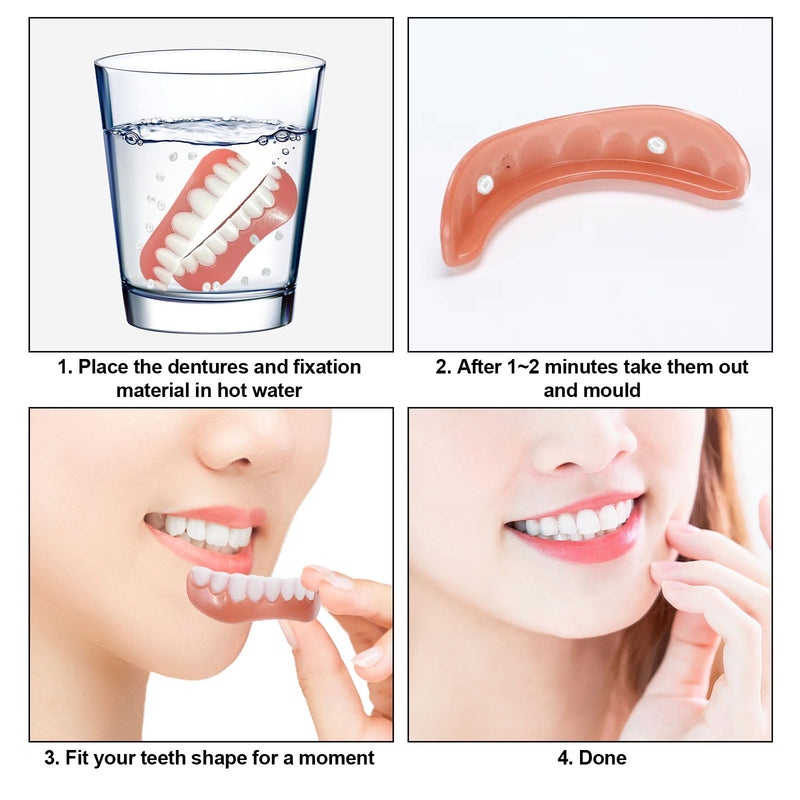 EUPSIIU 5 pairs of false teeth veneers, fake teeth, false teeth veneers, cosmetic tooth cover, cosmetic veneers teeth women men temporary dentures for bad teeth 10 pieces - NewNest Australia