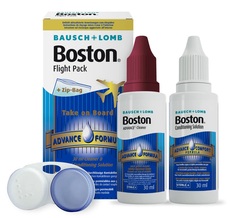 Bausch + Lomb Boston Advance Flight Pack, travel set with contact lens cleaner 30 ml and storage liquid 30 ml for hard contact lenses single - NewNest Australia