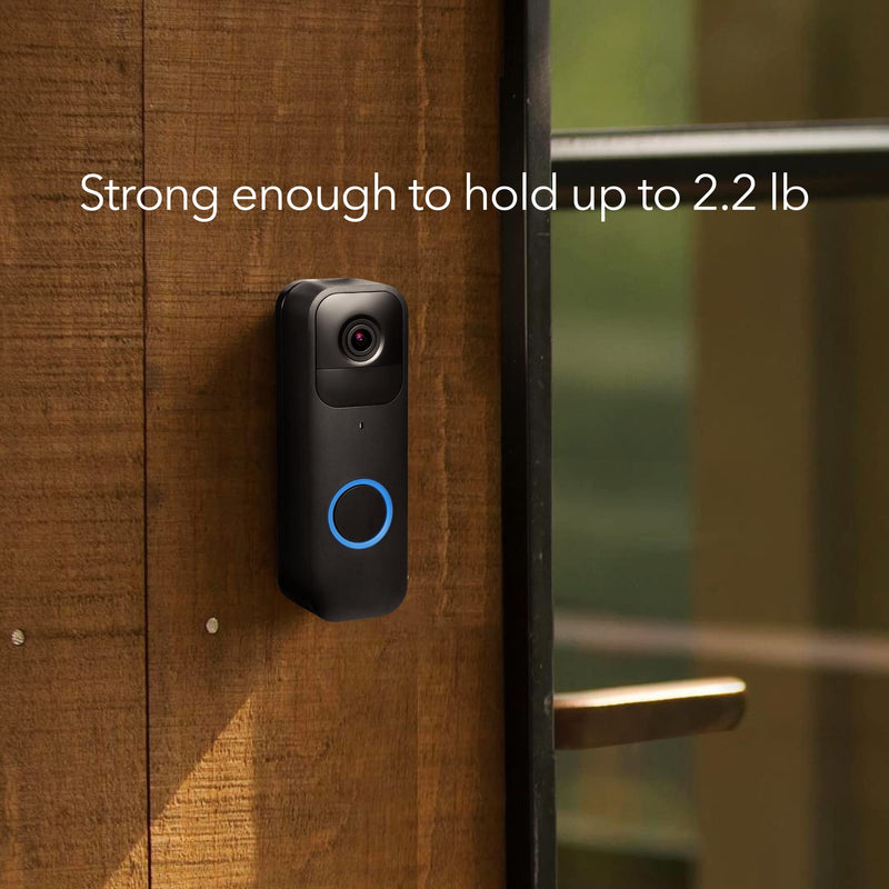 Wasserstein No-Drill Mount Compatible with Blink Video Doorbell - Wall Mount/Mounting Bracket for Blink Security Wireless System (Black) - NewNest Australia