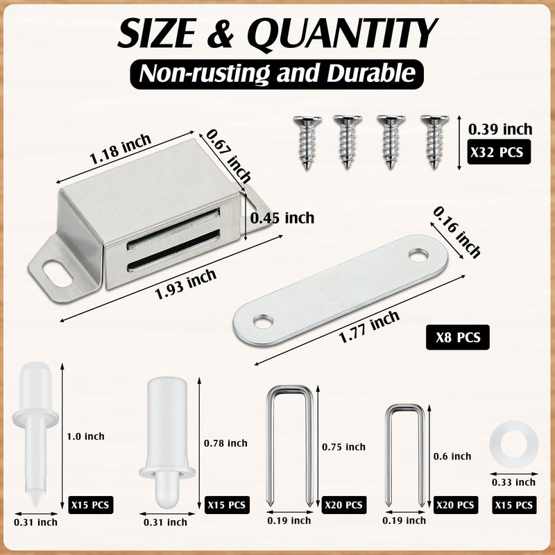 125 Pieces Shutter Metal Hardware Repair Plantation Shutters Tool Set Plantation Shutter Repair Kit Plantation Shutter Magnets Replacement Shutter Pins for Shutter, Cabinet, Furniture, Closet - NewNest Australia