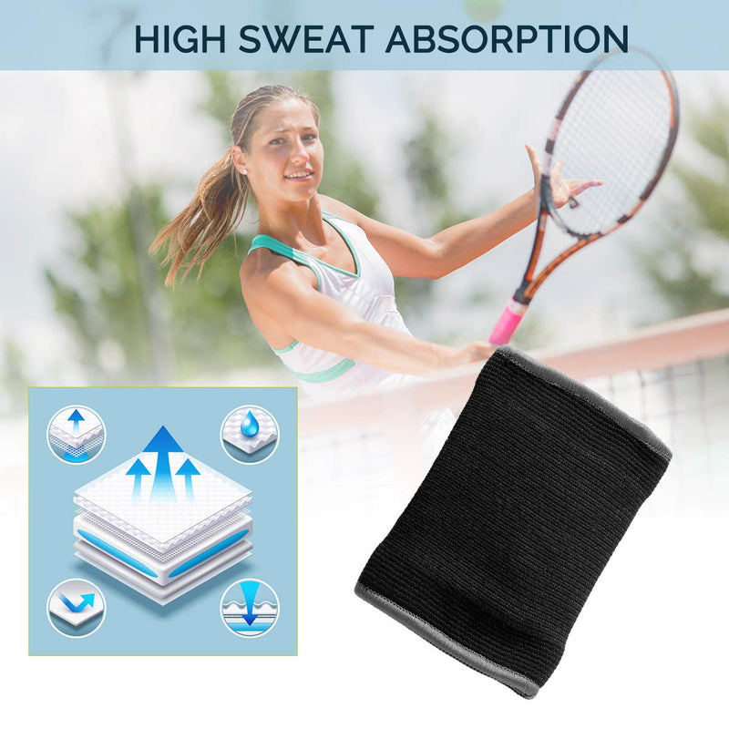 Neotech Care Wrist Band Support Sleeve - Elastic & Breathable Knitted Fabric Compression Brace - for Tennis, Gym, Sport, Tendonitis - Black Colour (Size M, 1 Unit) - NewNest Australia