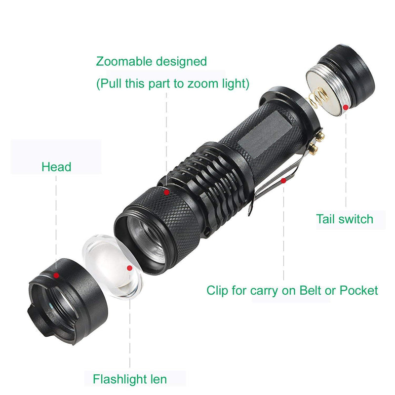 WAYLLSHINE (Pack of 3) Single Mode Red Light Flashlight, 1 Mode Red LED Flashlight Red Flashlight Torch, Red LED Red Light For Astronomy, Aviation, Night Observation - NewNest Australia