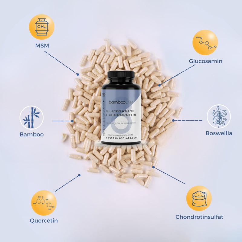 Bamboo Labs - Glucosamine Joint Capsules With Chondroitin, Msm, Boswellia, Harpagophytum And Vitamin C | Naturally Anti-Inflammatory For Joint Pain - 120 Osteoarthritis Capsules - NewNest Australia