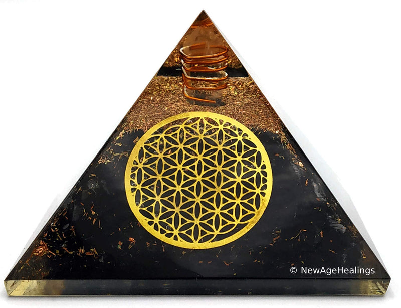 Orgone pyramid with shungite crystal (Flower of Life) Flower Of Life - NewNest Australia