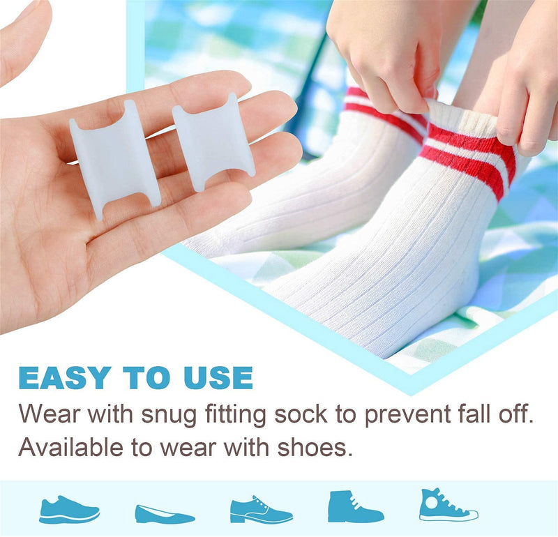 PrettSole 2 Pairs Toe Separators(1/2' Thick), Silicone Toe Spacer, Bunion Relief Pads to Temporarily Correct Big Toe & Relieve Bunion Pain, Overlapping Toe(Big & 2nd Toes) - NewNest Australia