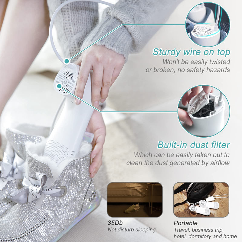 Voolex Shoe Dryer, Electric Shoe Dryer and Ozone Deodorizer with Timer, Warmer for Snow Boots Sneaker Socks, Adult Foot Shape Design | No noise | EU plug PM20Plus - NewNest Australia