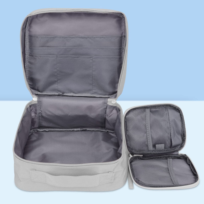 Coatcool Pack Of 2 Travel Medicine Bag Large Capacity Emergency Bag Empty First Aid Bag Waterproof Medicine Storage Bag Portable Medicine Bag Travel Pharmacy For Camping Home, Grey - NewNest Australia