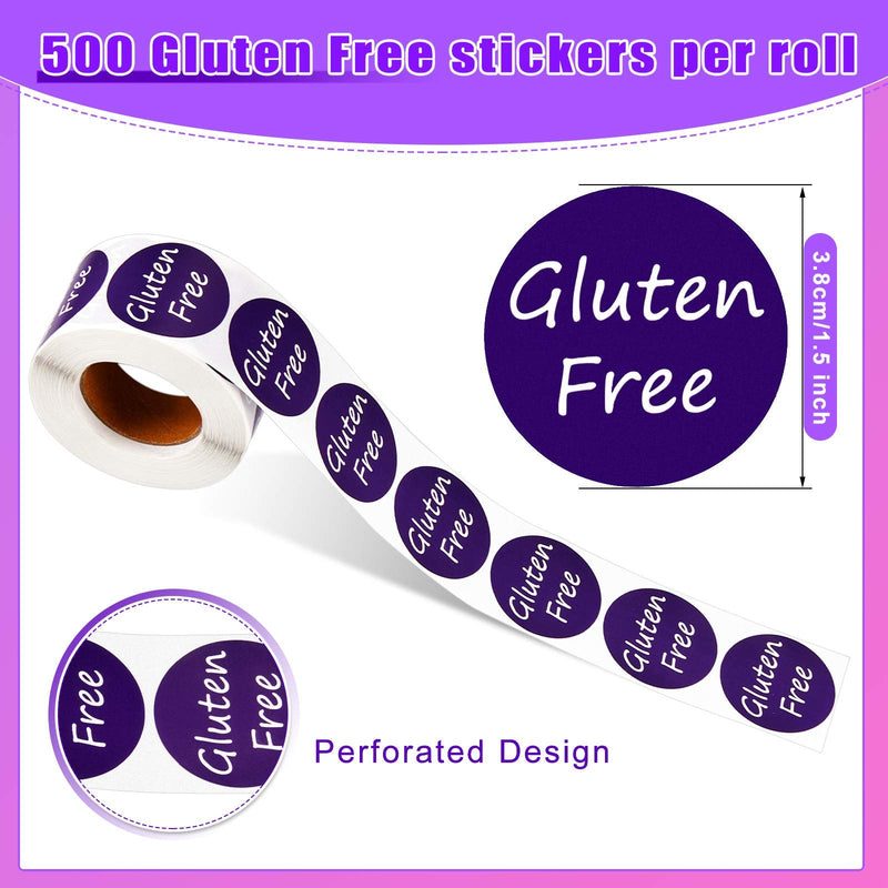 1000 Pieces Gluten Labels Stickers with Self-Adhesive Seals 1.5 inch Gluten Food Rotating Label Stickers for Jars Glass Bottle, Cards, Envelopes - NewNest Australia