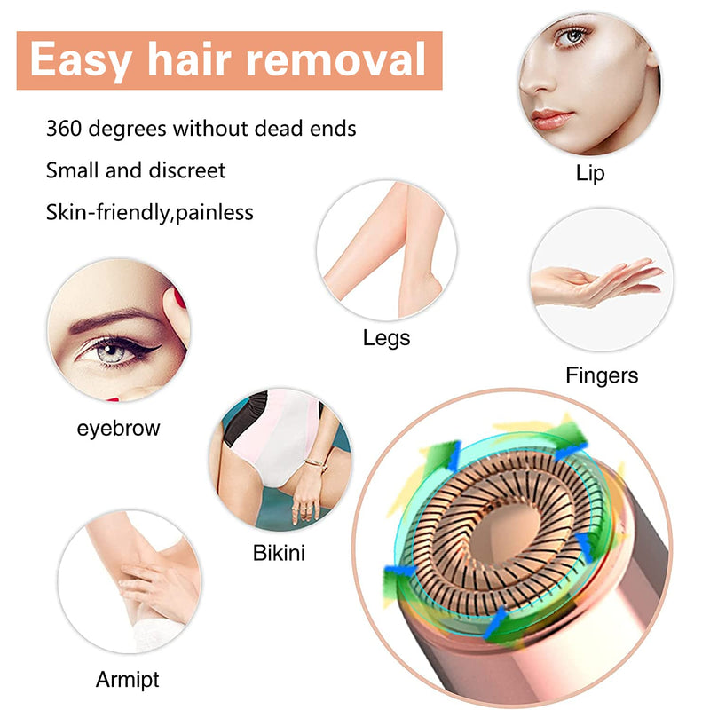 Women Facial Hair Remover Replacement Heads Next Generation Apply to Flawless Finishing Touch Facial Epilator, Painless Hypo-Allergenic Replacement Blades for Lady Shaver Rose Gold Replacement Heads - NewNest Australia