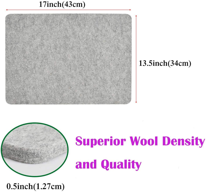 Rdutuok 17x13.5 Inches Wool Pressing Mat for Quilting Ironing Pad 100% Wool from New Zealand Easy Press Wooly Felted Iron Board for Retains Heat, Great for Quilting & Sewing Projects 17" x 13.5" - NewNest Australia