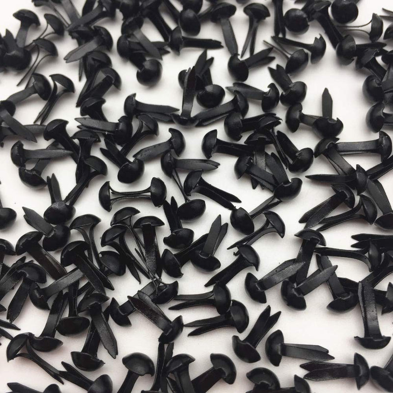 Royee 100 Pcs Mini Brads Fasteners Metal Plated Round Paper Fasteners Brass Pastel for Paper Craft Scrapbooking DIY Art Handmade Project Decorative Supplies (Black) Black - NewNest Australia
