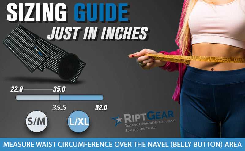 RiptGear Umbilical Hernia Belt for Men and Women - Abdominal Support Binder with Compression Pad - Supports Waist and Tummy after Surgery, Postpartum, and Belly Button Hernia Aid (Small/Medium) Small/Medium (Pack of 1) - NewNest Australia