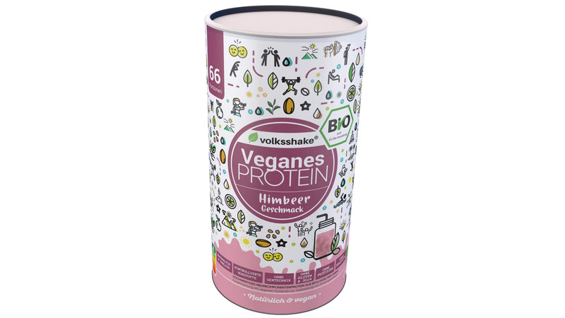 Organic Protein Vegan | Raspberry | 1000G | De-√Ñko-006 | 10 Vegetable Protein Sources | No Sweeteners | No Soy & Gluten | Premium Quality From Lake Constance | Made In Germany - NewNest Australia