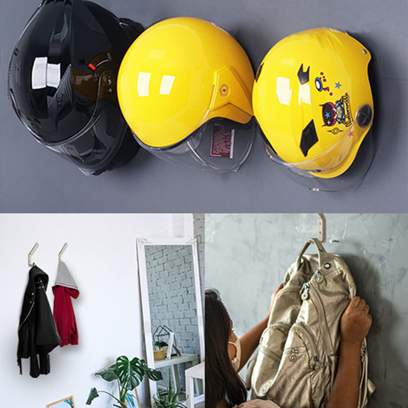 Deloky 4 Pack Motorcycle Helmet Holder Hook -Jacket Bags Wall Mount Cloth Display Rack Hook with Mounting Screws (4pcs Hook+ 8pcs Screws) - NewNest Australia