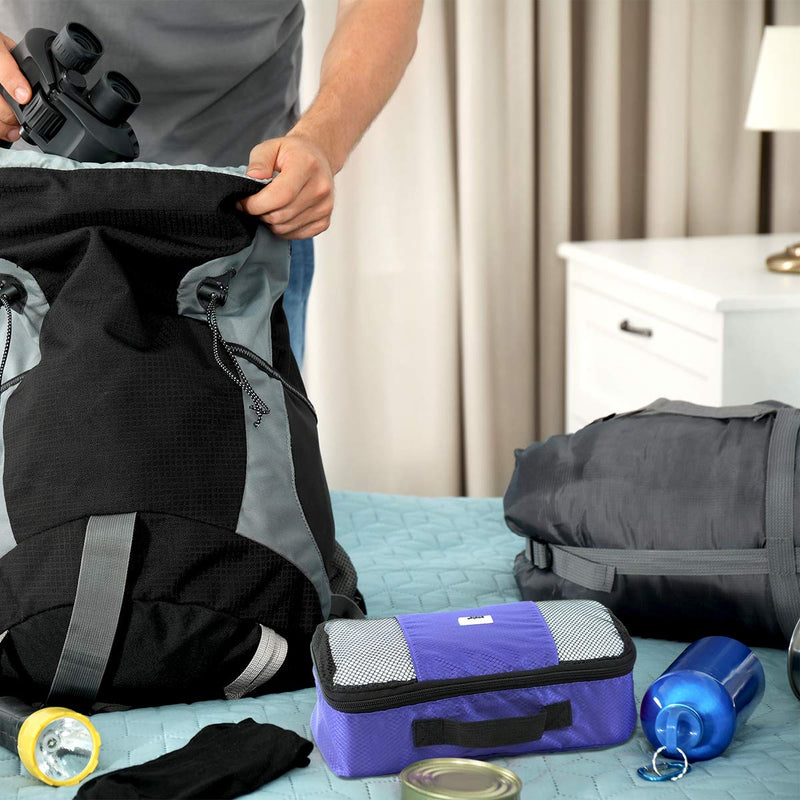 ANSIO Packing Cubes, Travel Luggage Organiser Set, Travel Cubes, Compression Bag Suitcase, Value Set for Travel and Home Storage, Small, Medium, Large, XL - (6 Piece Set) - Purple - NewNest Australia