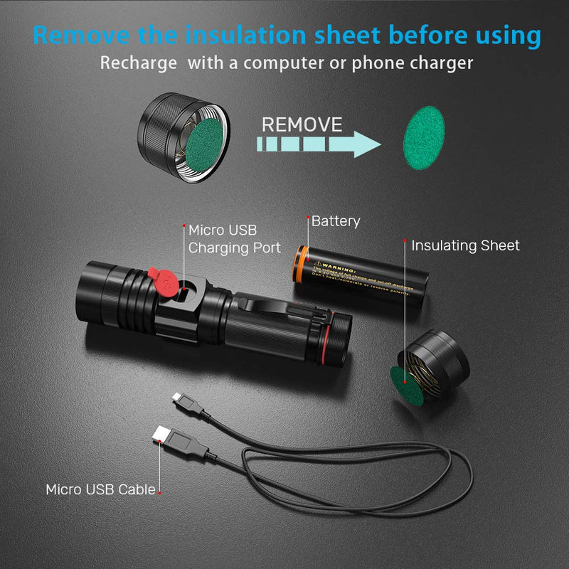 LED Flashlight Rechargeable, 1000 Lumens Super Bright Magnetic Flashlight with COB Work Light, Waterproof, 4 Modes, iToncs Pocket Tactical Flashlights for Outdoor Camping Emergency 2 Pack Tactical Flashlights2 - NewNest Australia