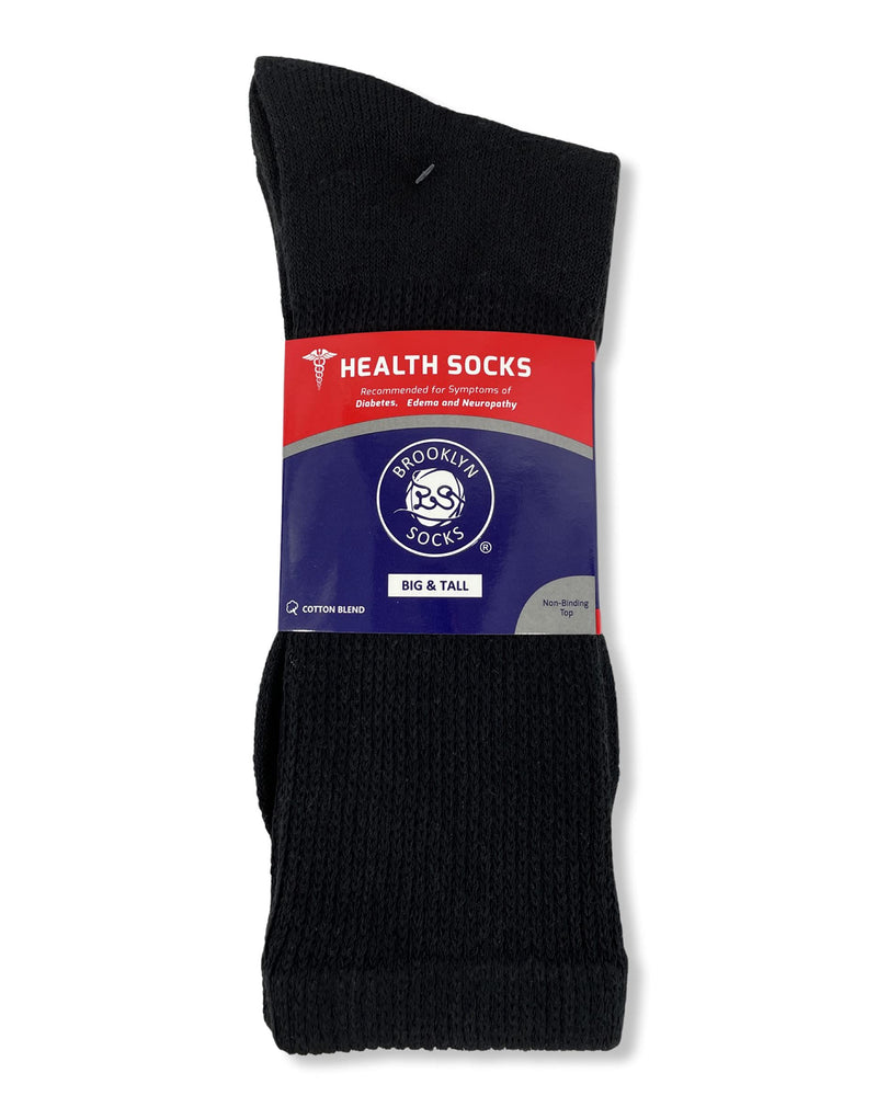 Big and Tall Diabetic Neuropathy Cotton Socks, King Size Mens Athletic Crew and Quarter Socks (Size: 13-16) (Black, 3) Black - NewNest Australia