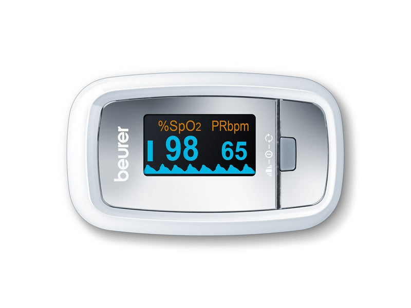 Beurer PO30 Pulse Oximeter | Determination of heart rate and arterial oxygen saturation for those with medical conditions | Suitable for high-altitude sports | Small and lightweight | Medical device Grey Single - NewNest Australia