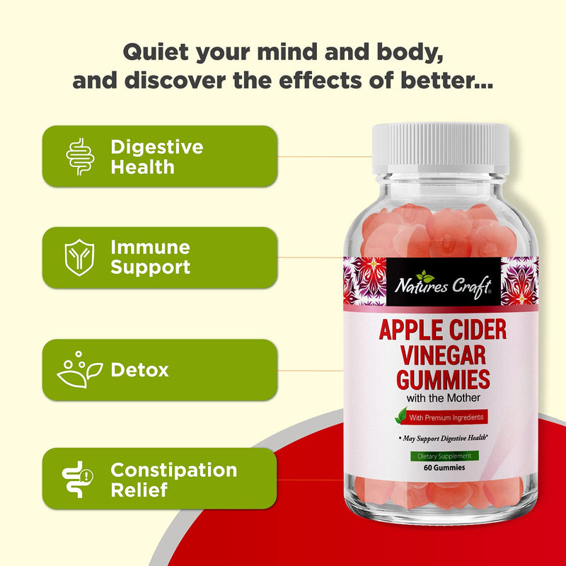 ACV Apple Cider Vinegar Gummies - Natural Energy Supplement ACV Gummy with Mother for Body Cleanse Immune Support and Gut Health - Apple Cider Vinegar with The Mother - NewNest Australia