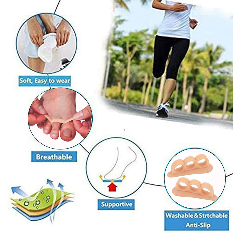 Mcvcoyh Gel Hammer Toe Crests Pads x 10 Pcs Silicone Toe Straightener Cushion Support Pain Relief for Hammer Toe, Overlapping Toes, Curled Toe-3 Loops Light Nude - NewNest Australia