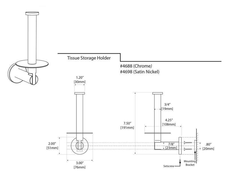 Gatco 4688 Channel Storage Toilet Paper, Chrome - NewNest Australia