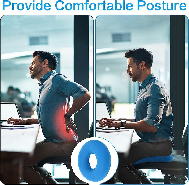 Yaklee Hemorrhoid Seat Cushion, Pack Of 2, 90 Kg Load Capacity, Inflatable Donut Cushion, 30 Cm Round Orthopedic Seat Cushion, Coccyx Seat Ring With Pump For Hemorrhoids Coccyx Pain Pregnant Women - NewNest Australia