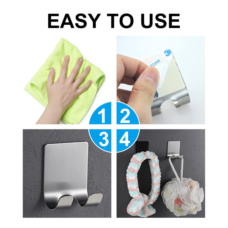 FuninCrea Razor Holder, 2 Pack Shower Razor Holder, Multi-Purpose Self-Adhesive Stainless Steel Multi-Purpose Hook for Razor, Towel, Kitchen and Bathroom (Black) Black - NewNest Australia