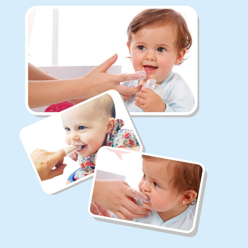 Baby Toothbrush Set, 6 Pcs Soft Infant Finger Toothbrush with 6 Boxes, Newborns Toddler Silicone Baby Tooth Brush 0-6 Months 6-12 Months - NewNest Australia
