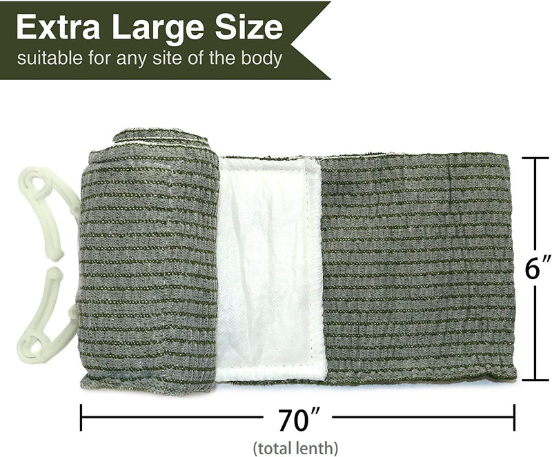RISEN Israeli Bandage Vacuum Sterile Compression Bandages for First Aid Emergency Battle Wound Dressing Self-Rescue, 6 Inch, 1 Pack 70x6 Inch (Pack of 1) - NewNest Australia
