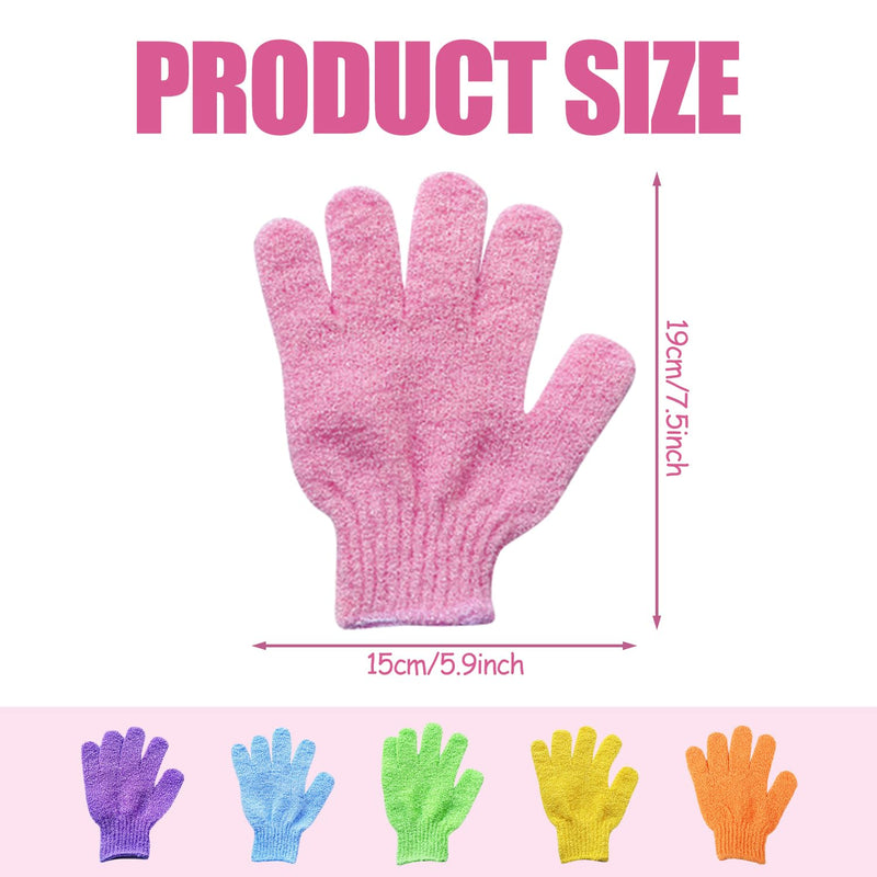 SYEYCW 6 pairs of exfoliating gloves body, exfoliating gloves made of bamboo, double-sided exfoliating bath gloves, shower gloves for shower, spa, massage, dead skin remover, peeling mitts, bath accessories - NewNest Australia