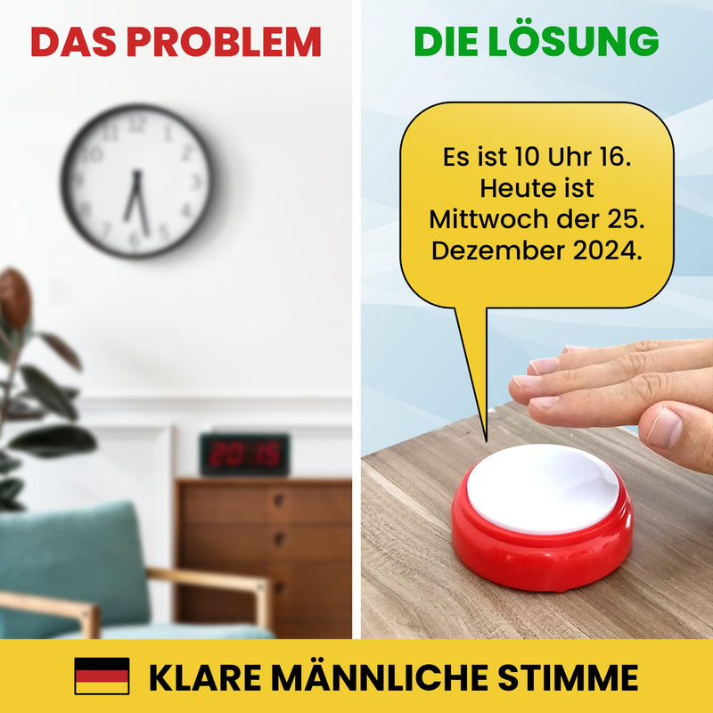 Top Life Talking Clock With German Voice For Seniors, Visually Impaired, Blind Or People With Alzheimer'S Disease - Gift Idea For Grandparents, Father, Mother - Elderly Alarm Clock - NewNest Australia