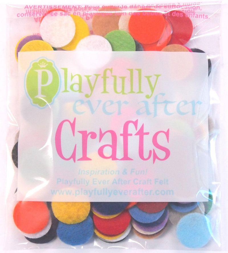 Playfully Ever After Mixed Color Assortment of Craft Felt Circles (1 Inch - 100pc) 1 Inch - 100pc - NewNest Australia
