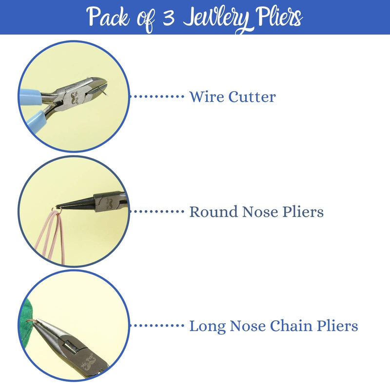 Mr. Pen- Jewelry Pliers, 3 Pack, Jewelry Making kit, Pliers for Jewelry Making, Mini Pliers, Wire Cutters for Jewelry Making, Chain Nose Pliers, Craft Pliers, Earring Pliers - NewNest Australia