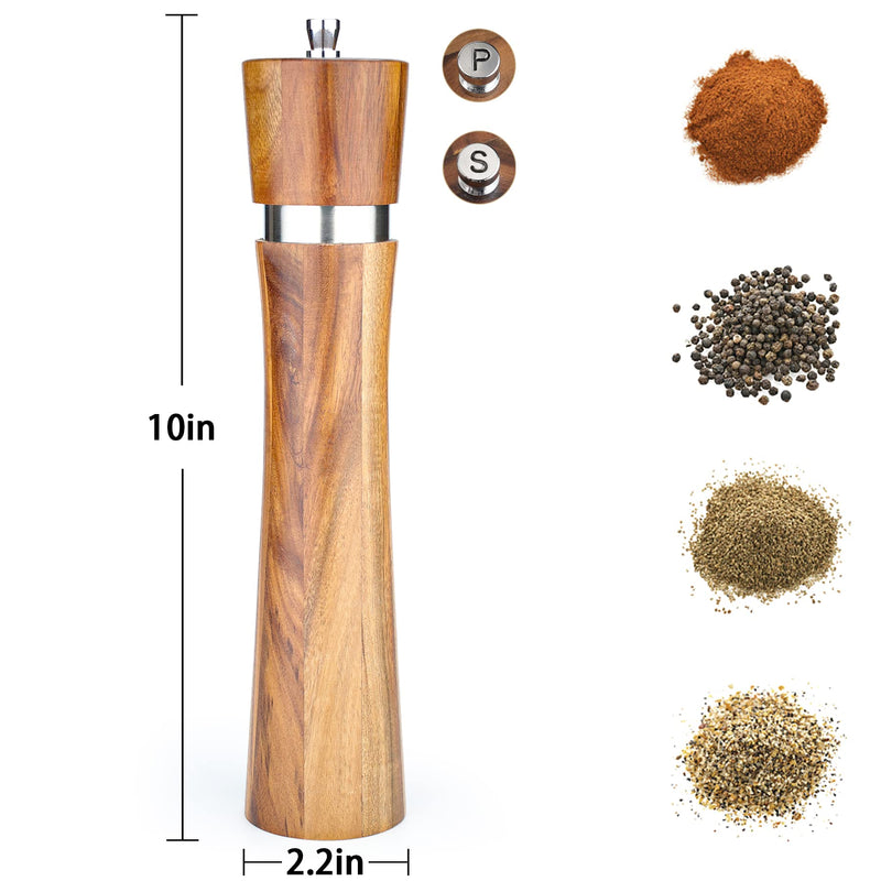 10 inch Pepper Grinder, Pepper Mill Salt Grinder Manual Wooden Rotor with Adjustable Coarseness, Tableware Gifts, for Salt Pepper Mills 10 inch Pepper mill - NewNest Australia
