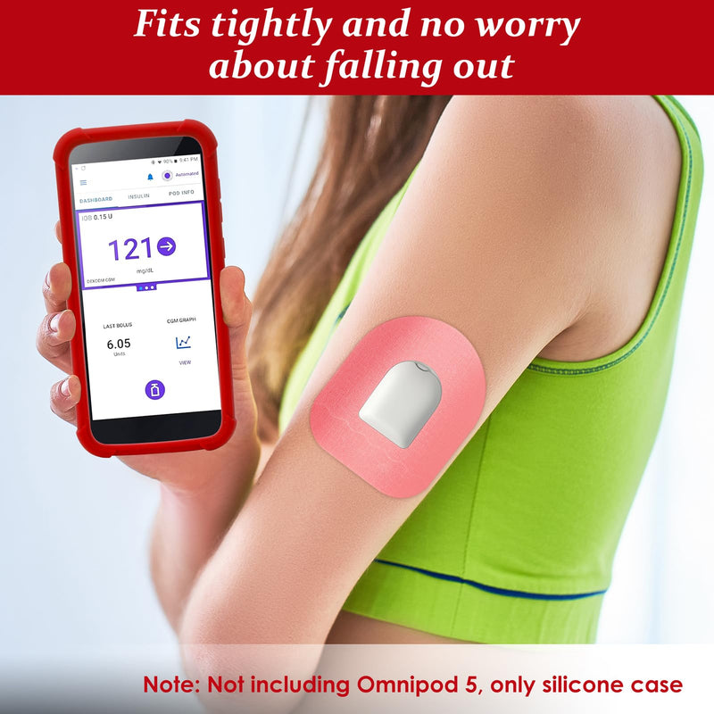 Omnipod 5 Silicone Protective Case, Shockproof Omnipod 5 PDM Case with Airtag to Protect Your Omnipod 5 Pod Case Receiver by YOUSHARES (Red) - NewNest Australia