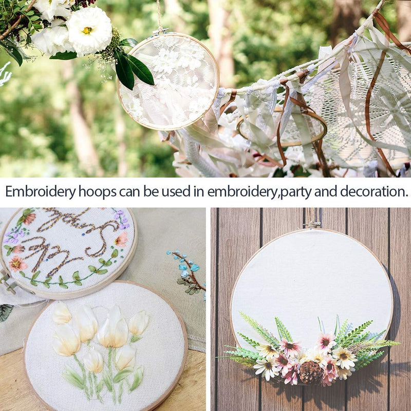 Caydo 7 Pieces 7 Sizes Embroidery Hoops Set 4 inch to 12 inch Bamboo Circle Cross Stitch Hoop Rings for Craft Sewing and Ornaments - NewNest Australia