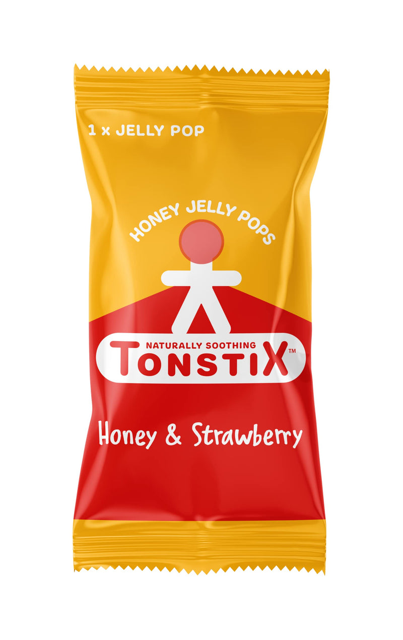 TONSTIX HONEY & STRAWBERRY JELLY POPS | FOR SORE THROATS AND COUGHS | 6 PACK | SOURCE OF VIT C & ZINC | NO ADDED SUGAR | IMMUNE SUPPORTING INGREDIENTS | 100% NATURAL 1 Count (Pack of 6) - NewNest Australia