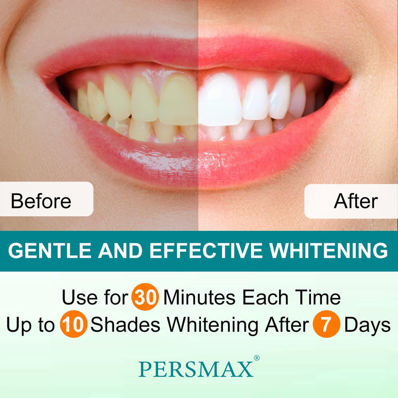 PERSMAX Teeth Whitening Strips, Non-Sensitive Teeth Whitener for Tooth Whitening, Non-Slip Dental Whitener Professional Helps to Remove Smoking Coffee Wine Stain, 14 Treatments 28 Strips - NewNest Australia