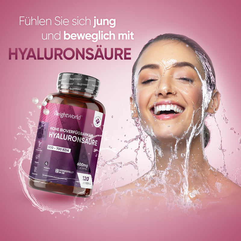 Hyaluronic capsules - 1 capsule (600mg) - 4 month supply - Low molecular size (500-700 KDA) - 120 hyaluronic acid capsules - Alternative to serums & tablets - Hyaluronic acid as sodium hyaluronate - NewNest Australia