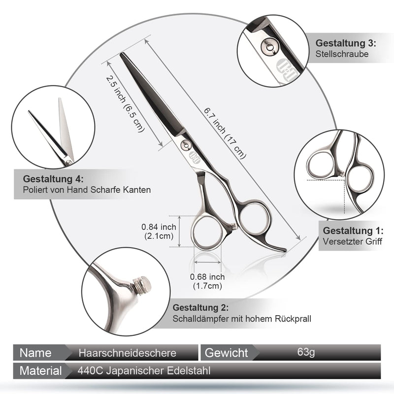Hair Cutting Scissors, Ciicii Professional Hairdressing Scissors Set (Hair Scissors & Thinning Scissors) Hair Scissors Set For Men Women Pets Family Hairdresser Salon Silver Hair Scissors - NewNest Australia
