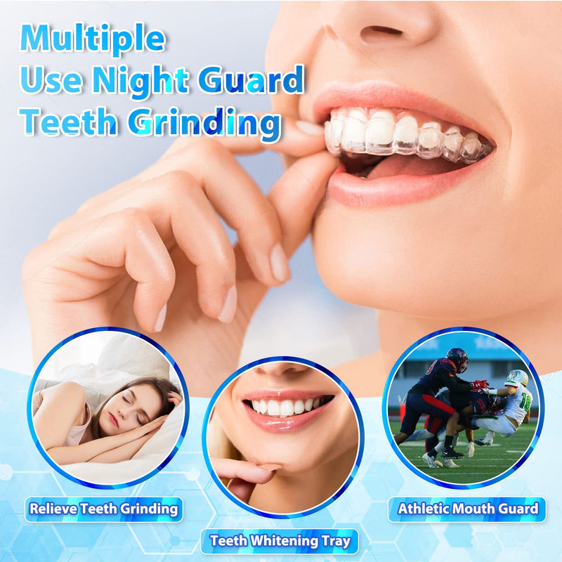 Mouth Guard for Teeth Grinding, 4 Pack Teeth Guard for Night Grinding, 2 Pairs Moldable Fit Night Mouth Guard with Carry Case, Custom Fit Teeth Retainers for Better Sleep, Improve Sleep Quality - NewNest Australia