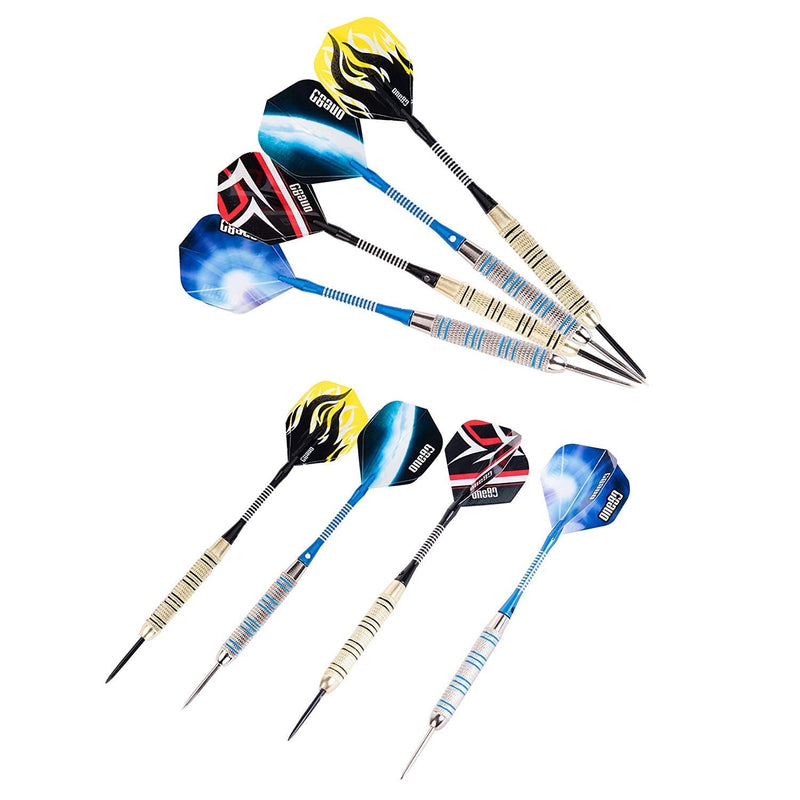 ONE80 Professional Steel Tip Darts Set in 12 Pack with Extra Flights and Shafts Steel Barrel - NewNest Australia