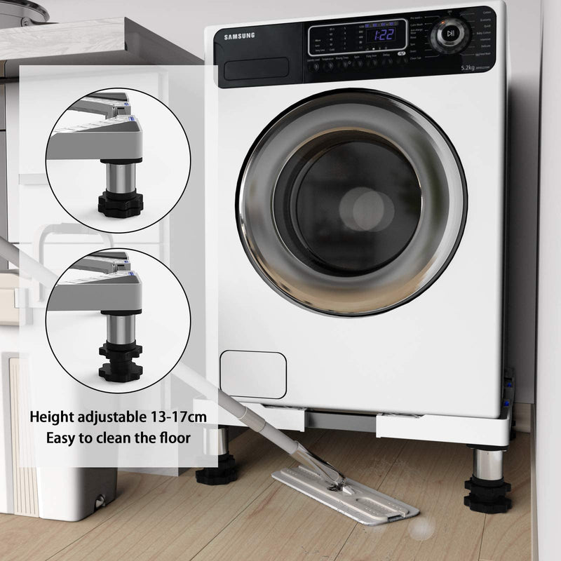 Dewel Multi-functional Adjustable Base, Fridge Washing Machine Stand, with 4 Heavy Duty Adjustable Feet, Height Adjustable 13-17 cm, for Dryer Refrigerator Washing Machine, Load 350kg - NewNest Australia