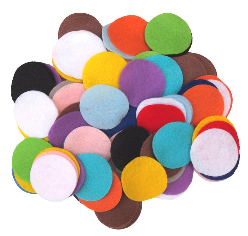 Playfully Ever After Mixed Color Assortment of Craft Felt Circles (1 Inch - 100pc) 1 Inch - 100pc - NewNest Australia