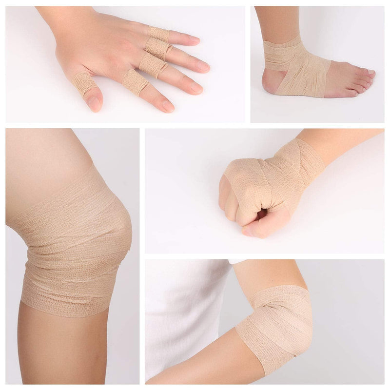 Bandage Wrap Self Adhesive Bandage Wrap Breathable Cohesive Bandage Wrap Rolls Athletic Elastic Self Adherent Wrap for Sports Injury ,Wrist, Ankle Sprains (Beige, 3 Inch (Pack of 8)) Beige 3 Inch (Pack of 8) - NewNest Australia