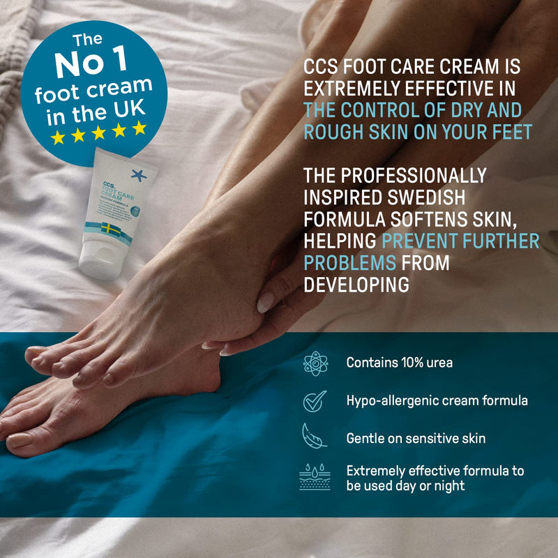 CCS Professional Foot Care Cream for Cracked Heels and Dry Skin 175 ml - Foot Cream with 10% Urea and Eucalyptus Oil - Moisturise and Soften Hard, Rough Skin and Callused Feet - Suitable for Diabetics - NewNest Australia