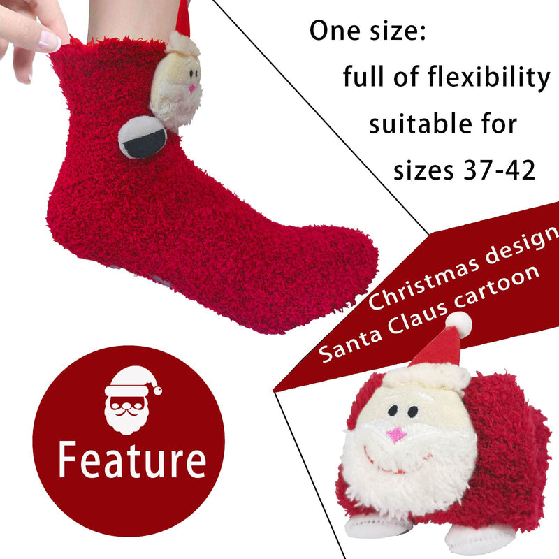 Binxwa Christmas Gifts For Women, Funny Socks, Fluffy Socks, Gift For Women, Cuddly Socks, Non-Slip Socks, Women'S Christmas Stopper Socks, Women'S Warm With Gift Box - NewNest Australia