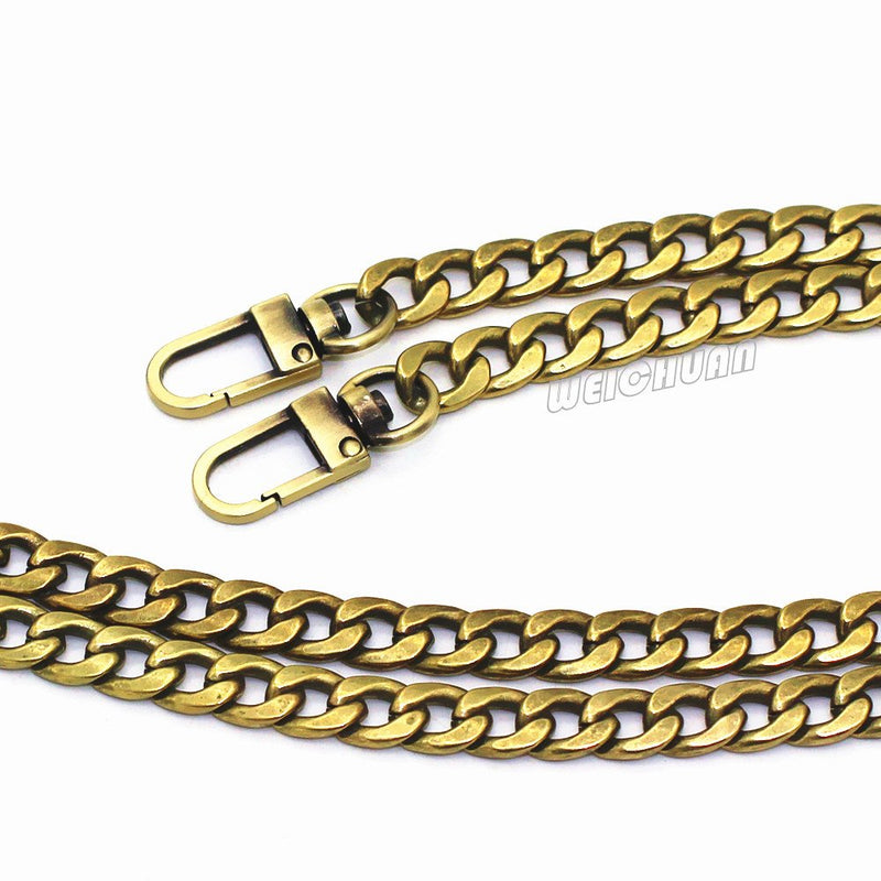 WEICHUAN 47" DIY Iron Flat Chain Strap Handbag Chains Accessories Purse Straps Shoulder Cross Body Replacement Straps, with Metal Buckles (Bronze) Bronze - NewNest Australia