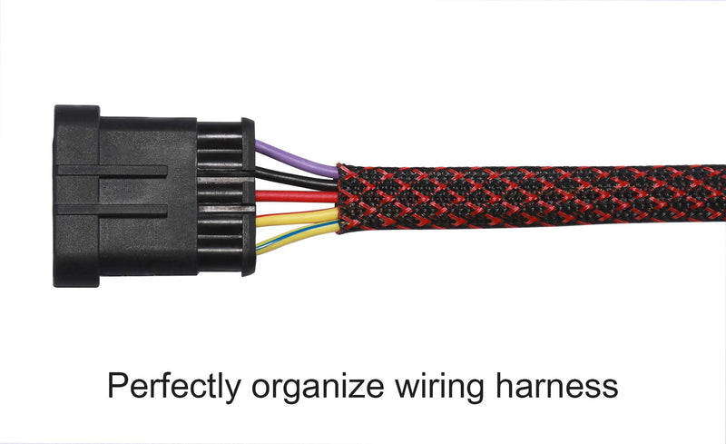 100ft - 1/2 inch PET Expandable Braided Sleeving – Blackred – Alex Tech braided cable sleeve 1/2"-100ft - NewNest Australia