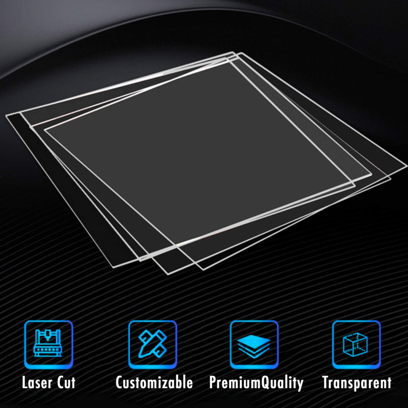 12 x 12” Clear Acrylic Sheet Plexiglass – 1/8” Thick; Use for Craft Projects, Signs, DIY Projects and More; Cut with Cricut, Laser, Saw or Hand Tools – No Knives 12"x12" (1-Pack） - NewNest Australia